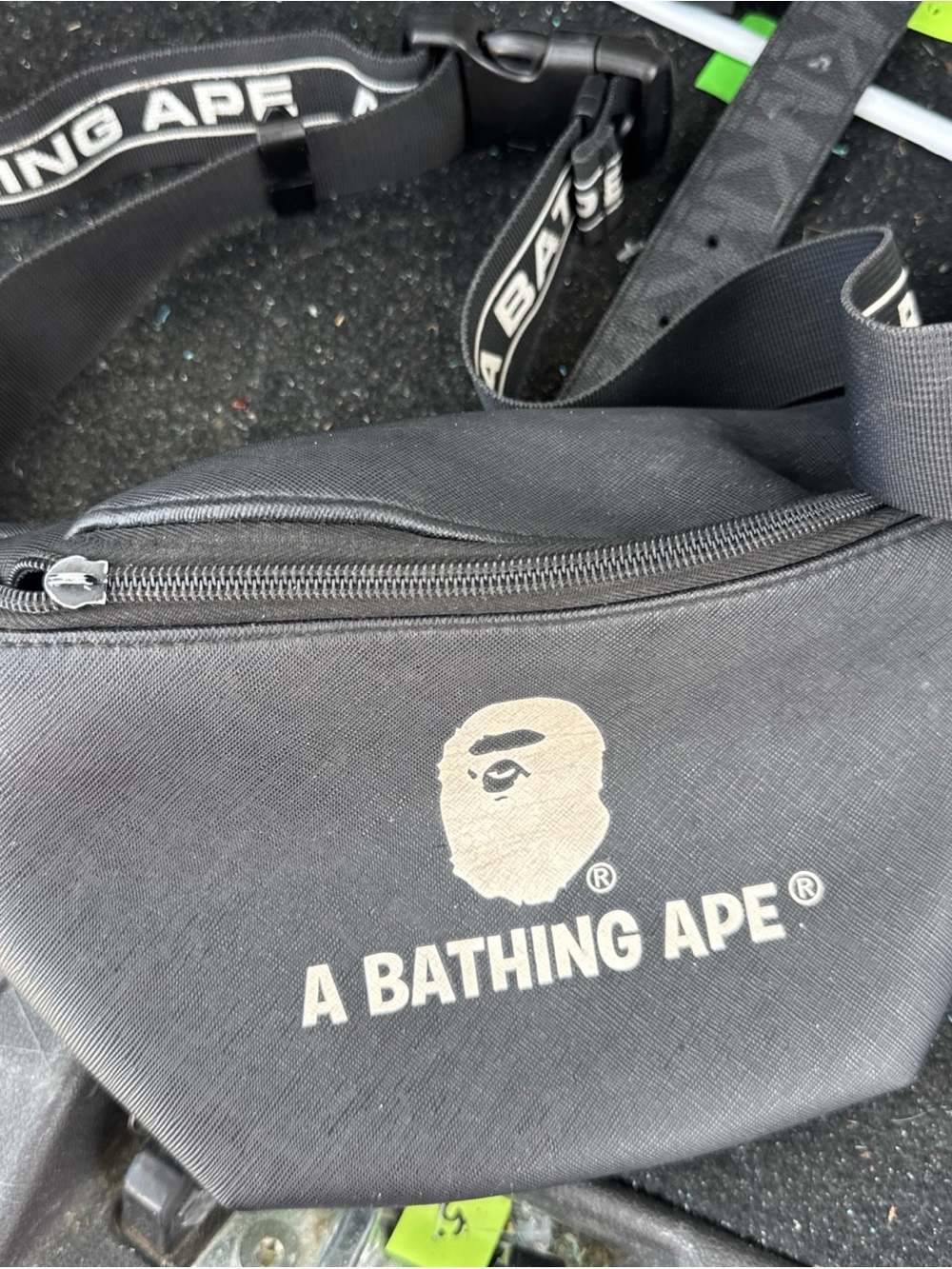A Bathing Ape Black Logo Belt Bag